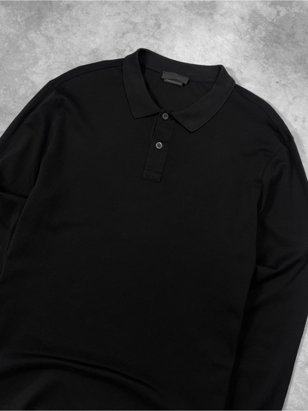 PRADA Milano Men`s Black Luxury Casual Long Sleeve Polo Shirt RRP1200$ - Picture 5 of 12